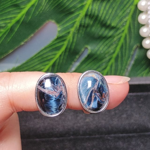 Pendientes Plata Pietersite Azul