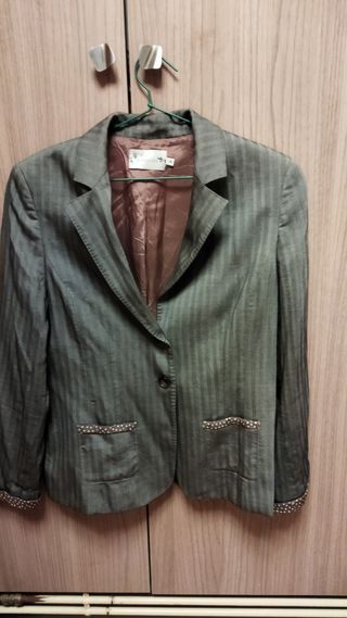 Blazer mujer gris/marrón talla 44. 