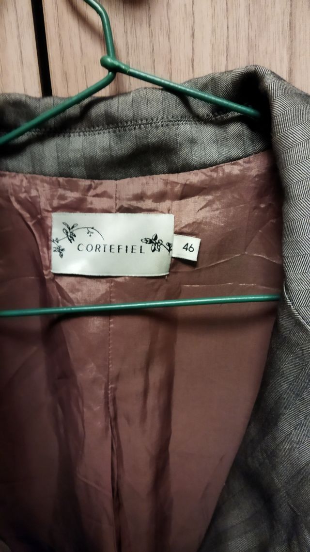 Blazer mujer gris/marrón talla 44.