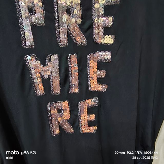 Túnica con stampa PRE MIE RE sul davanti 