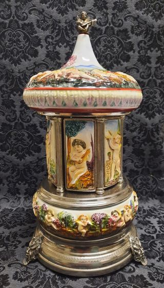 Carillon Portasigarette Ceramica Capodimonte