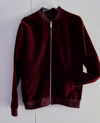 Bomber Zara Terciopelo Granate