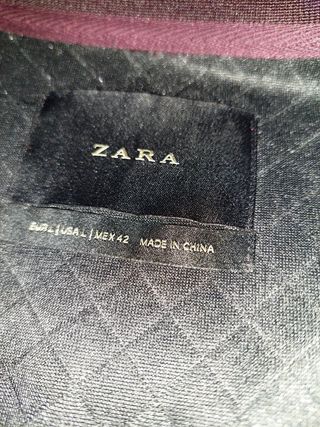 Bomber Zara Terciopelo Granate