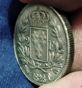 Moneta 2 Franchi 1828 Charles X