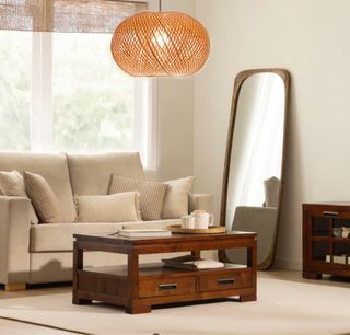 Tavolo Mesa sollevabile in legno massello color teak