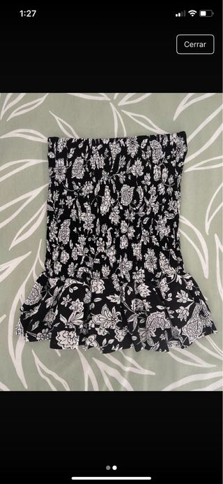 Falda corta Bershka negra y blanca T.XS