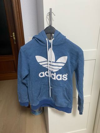 Sudadera Adidas Azul con Logo Trefoil