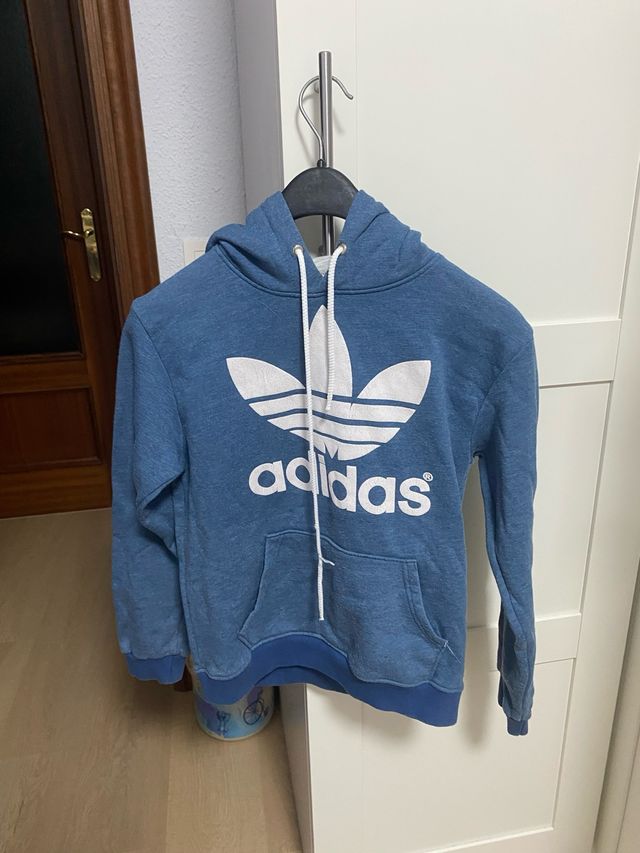 Sudadera Adidas Azul con Logo Trefoil
