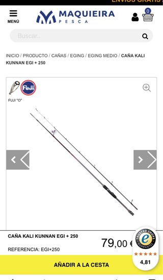 Caña KALI KUNNAN EGI + 250
Y CARRETE SHIMANO