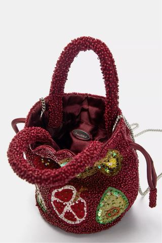 Bolso bombonera abalorios frutas