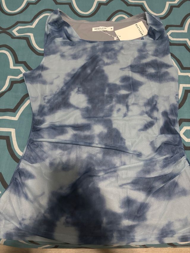 Camiseta BERYLOVE azul olas M