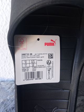 Chanclas Puma Divecat Negro/Dorado Talla 44.5