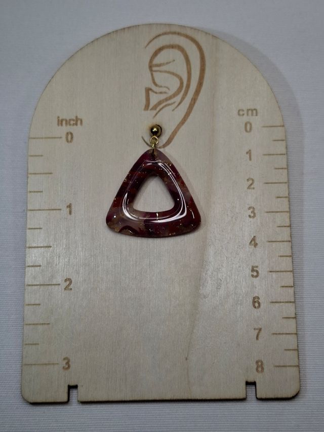 Pendientes Triángulo burdeos