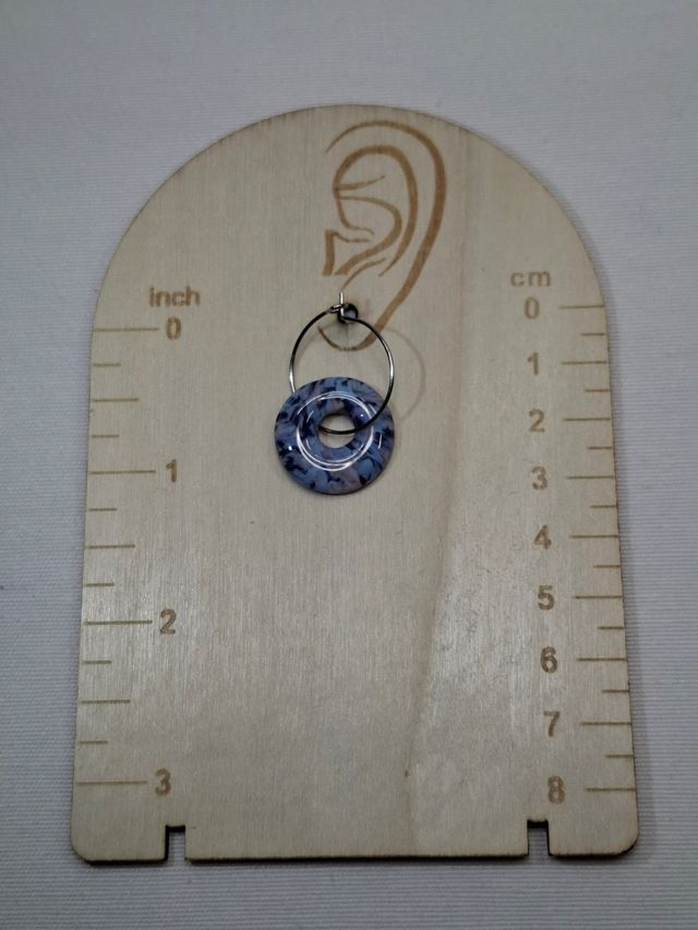 Pendientes Aro Charm Azul y Rosa