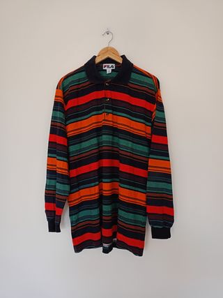 Polo Fila manica lunga uomo XL righe