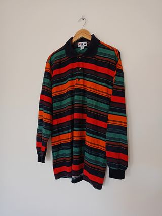Polo Fila manica lunga uomo XL righe