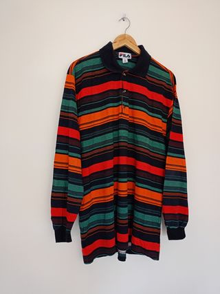 Polo Fila manica lunga uomo XL righe
