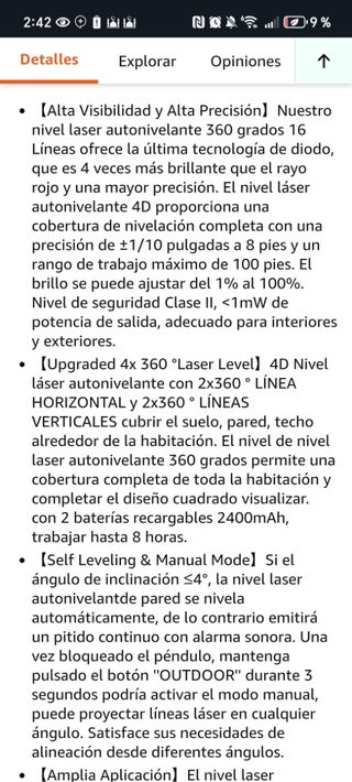 Nivel Láser 360° Autonivelante