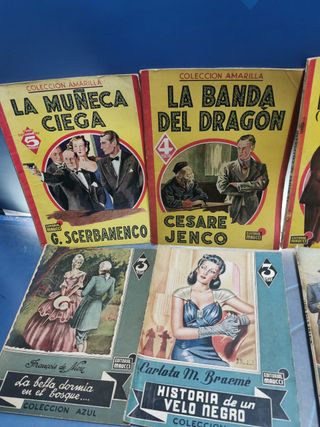 8 novelas Pulp, colección amarilla y colección azul