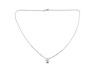 gargantilla oro 18k con piedra con diamante 20cm