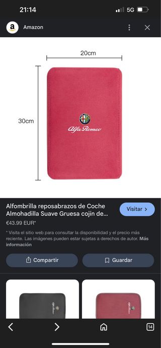 Reposabrazos Alfa Romeo Rojo