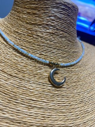 Gargantilla y pulsera de piedras amazonita A.Inox.