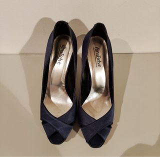 Zapatos de tacón fiesta raso azul marino