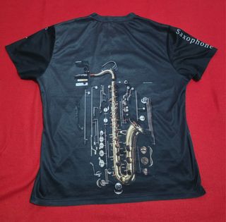 Camiseta Saxofón Negro y Dorado M