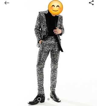 Traje lentejuelas negro y plata