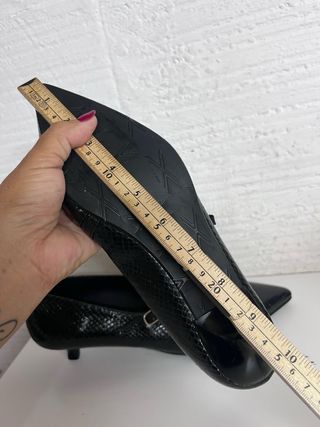 Bailarinas tacón mini piel negra T.38