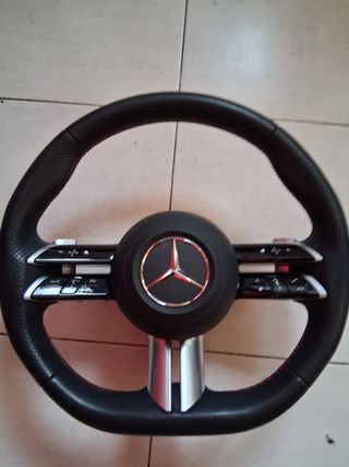 Volante Mercedes AMG Negro Piel Roja