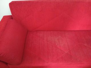 Divano letto rosso in tessuto