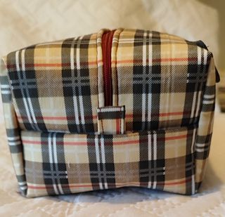 Neceser de tela a cuadros