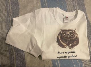 T-shirt Bambino Gatto Manica Lunga 3-4 Anni