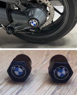 2 Tapas Moto Logo BMW + 2 Tapones Válvula