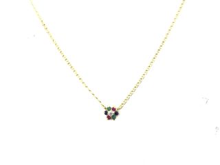 cadena oro 18k con piedra con circonita 20.5cm