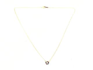 cadena oro 18k con piedra con circonita 20.5cm