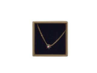 cadena oro 18k con piedra con circonita 20.5cm