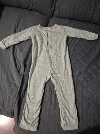 Pijama bebé H&M búhos verde