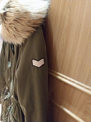 Chaquetón verde mujer capucha 3/4