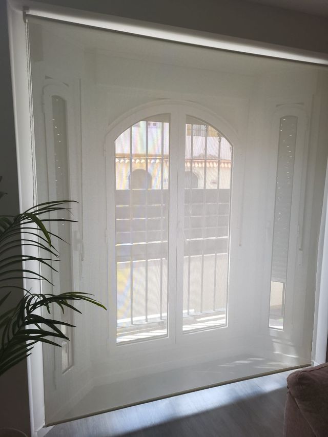 Estor de tela plastica blanco 2 metros