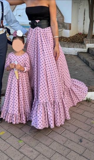 Falda y Vestido Flamenca Madre e Hija Lunares