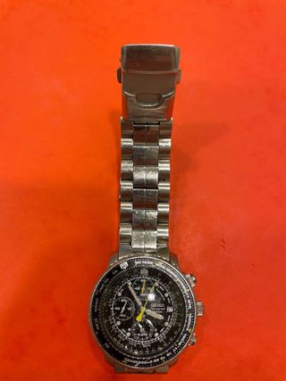 Reloj Seiko Cronógrafo Negro y Plateado