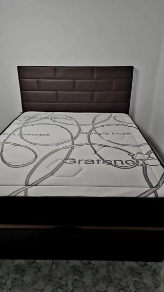 Cama con Colchón y Canapé Abatible
