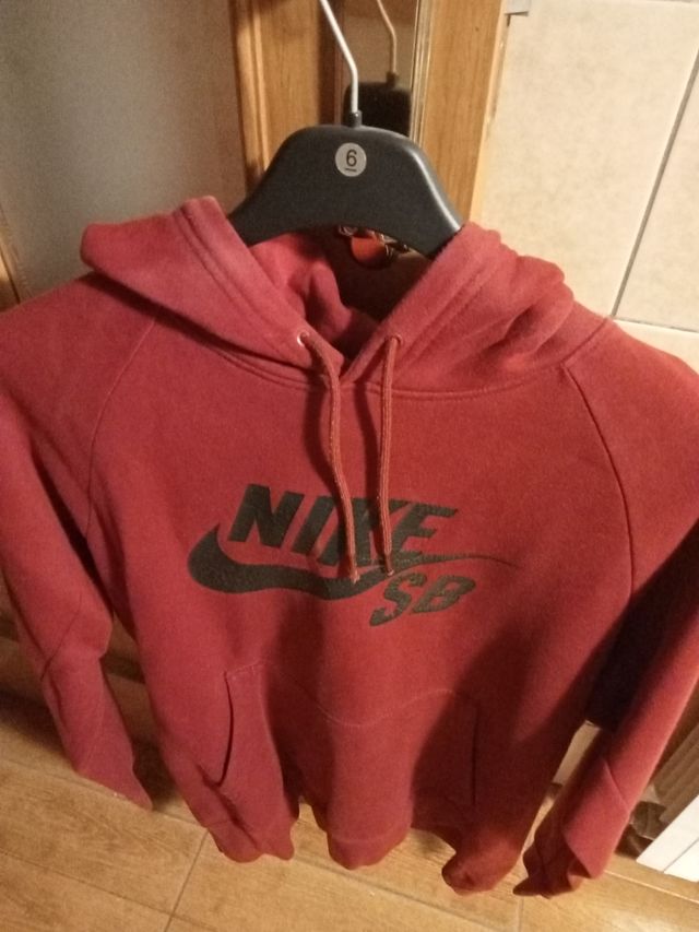 Sudadera Nike Chico Granate con Capucha