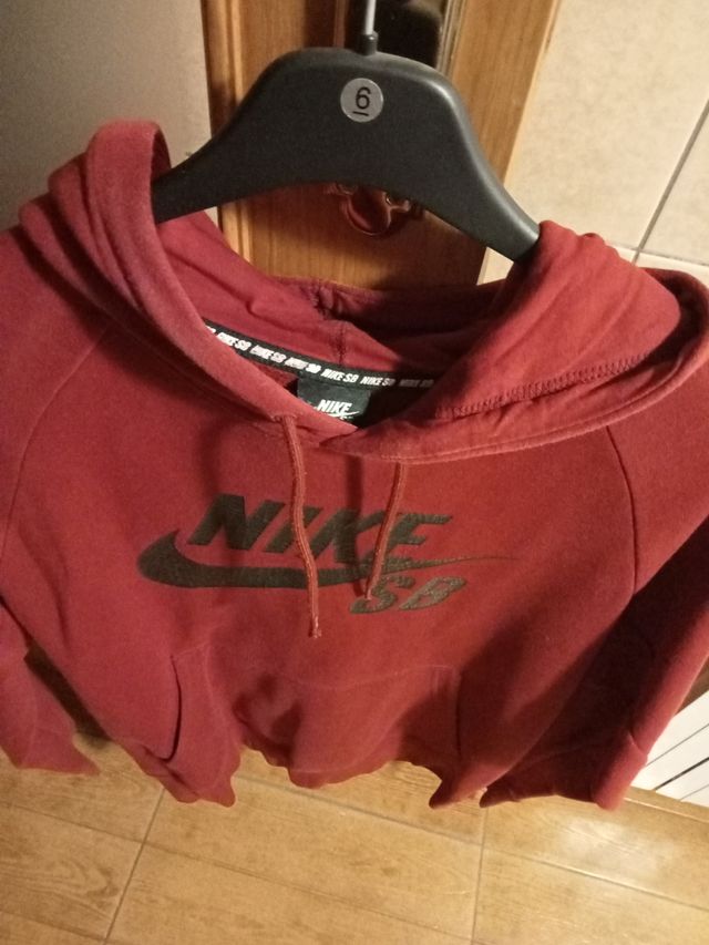 Sudadera Nike Chico Granate con Capucha