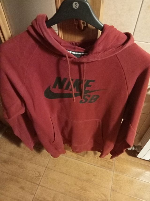 Sudadera Nike Chico Granate con Capucha