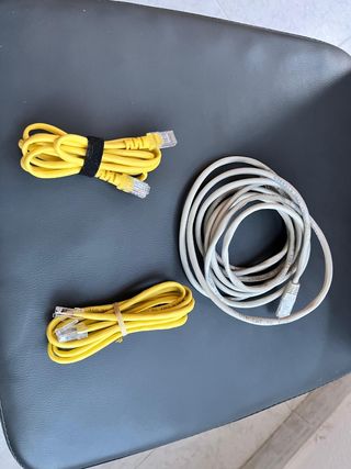 Pack 3 Cables Ethernet Amarillos y Blanco