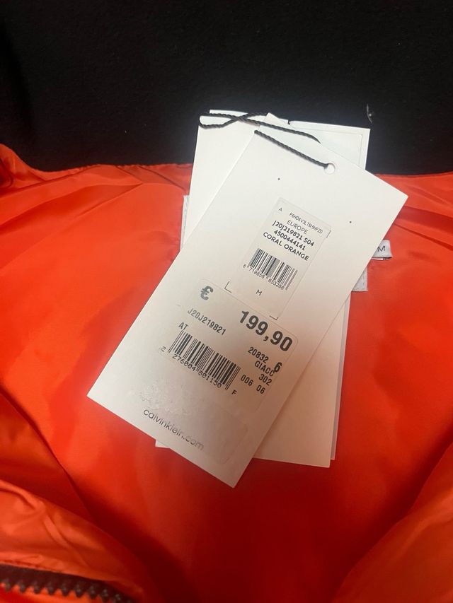 Piumino Calvin Klein arancione taglia M