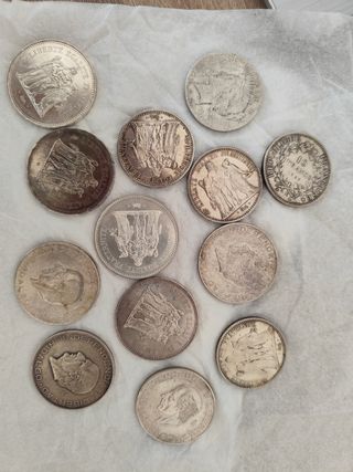 Lote monedas plata ley 0.900